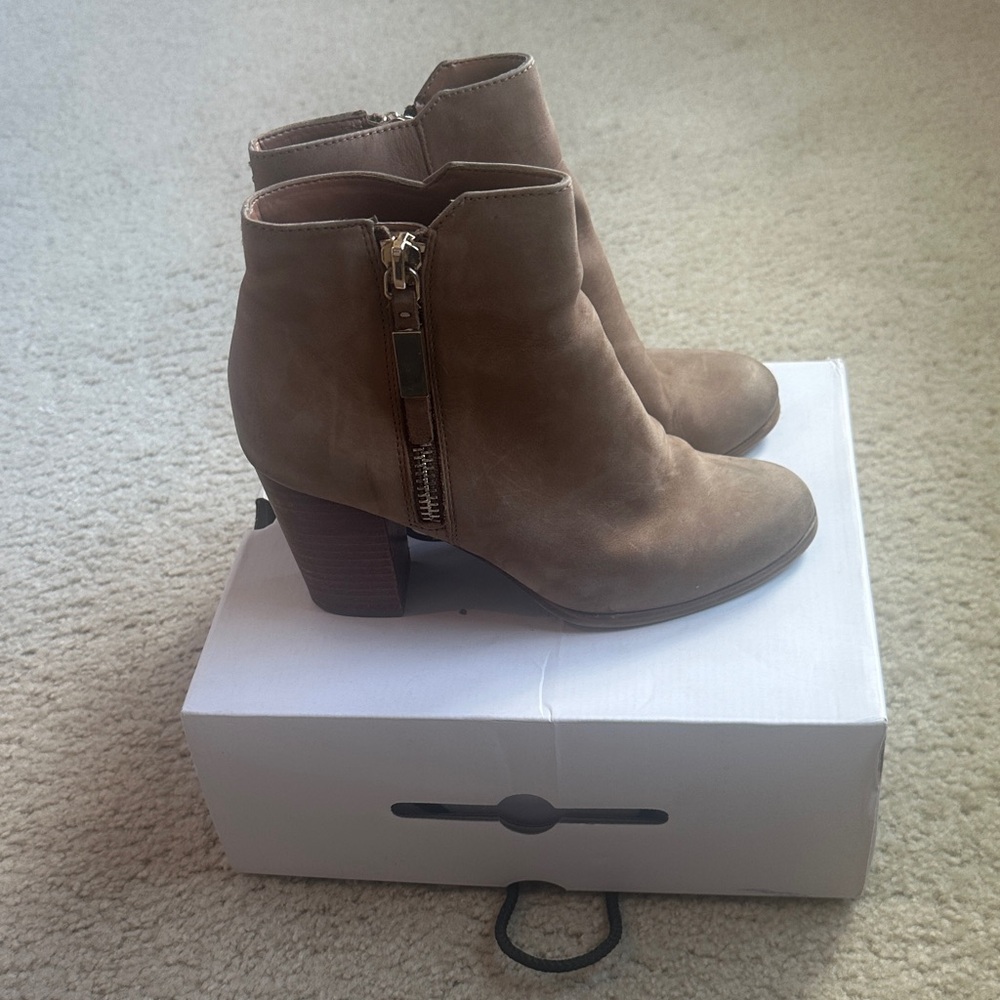 Aldo Tan Ankle Boots with Zipper Accent